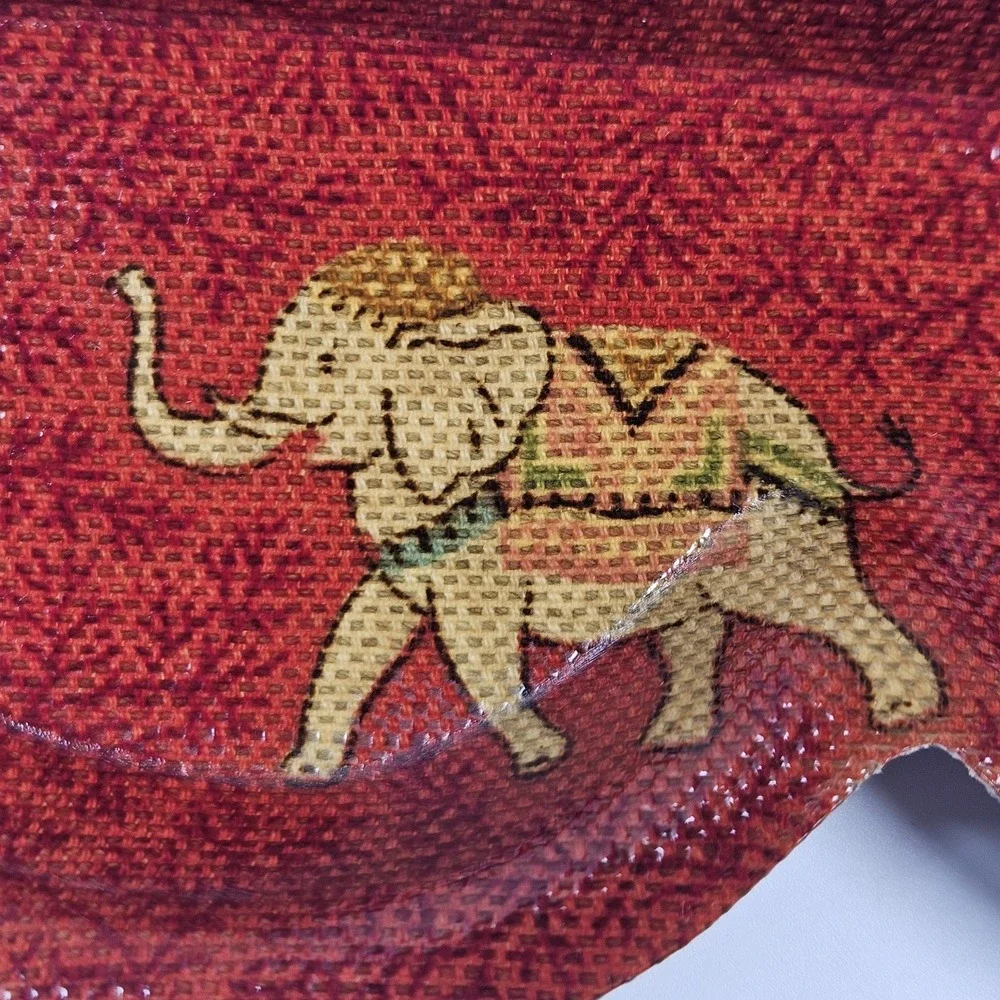 Red Sunglass Glasses Trinket Tray Red Elephant Gold Pattern Catchall‎ Home Decor